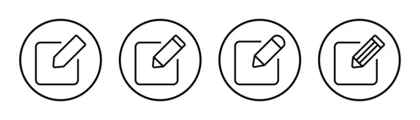 Editar Ilustración Conjunto Iconos Editar Signo Símbolo Del Documento Editar — Vector de stock
