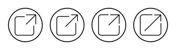 Ilustração Conjunto Ícones Link Externo Sinal Link Símbolo Símbolo Hiperligação —  Vetores de Stock