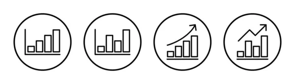 Gráfico Creciente Icono Conjunto Ilustración Signo Símbolo Carta Icono Diagrama — Vector de stock