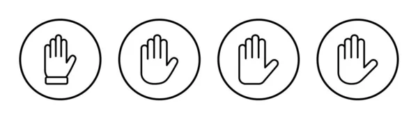 Ilustração Conjunto Ícones Mão Sinal Mão Símbolo Gesto Mão —  Vetores de Stock