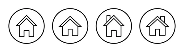 Home Icona Set Illustrazione Segno Simbolo Della Casa — Vettoriale Stock