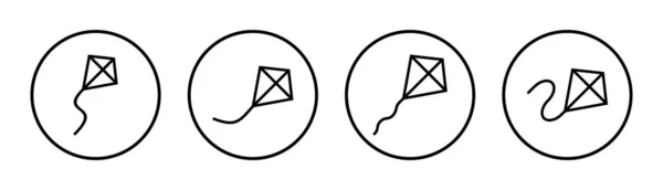 Набір Іконок Kite Знак Повітряного Змія Символ — стоковий вектор