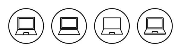 Laptop Ikon Som Illustration Datorskylt Och Symbol — Stock vektor