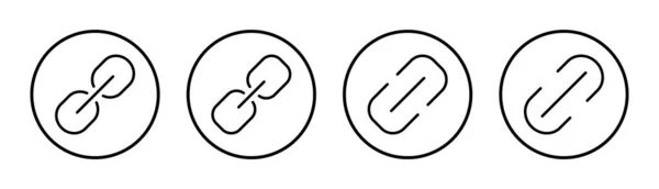 リンクアイコンセットイラスト ハイパーリンクチェーンのサインとシンボル — ストックベクタ