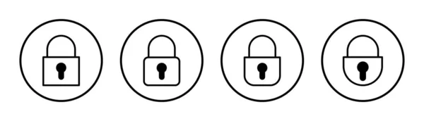 Vergrendel Pictogram Set Illustratie Hangslotteken Symbool Versleuteling Icoon Veiligheidssymbool — Stockvector