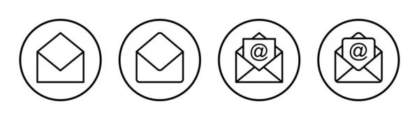 Illustration Jeu Icônes Mail Signe Symbole Icône Mail Icône Enveloppe — Image vectorielle