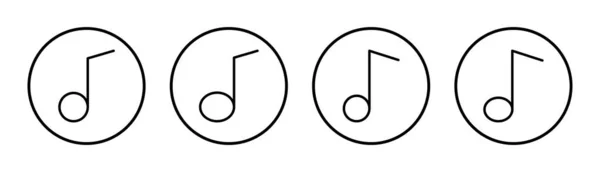 Набір Іконок Музики Ілюстрація Нотатка Музичний Знак Символ — стоковий вектор