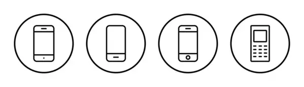 Ikona Telefonu Nastavena Ilustraci Volací Znak Symbol Telefonní Symbol — Stockový vektor