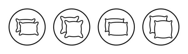 Illustration Jeu Icônes Oreiller Oreiller Signe Symbole Oreiller Moelleux Confortable — Image vectorielle