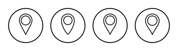 Ilustración Conjunto Iconos Pin Signo Ubicación Símbolo Icono Destino Pin — Archivo Imágenes Vectoriales