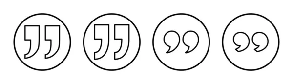 Zitat Icon Set Illustration Anführungszeichen Zeichen Und Symbol — Stockvektor