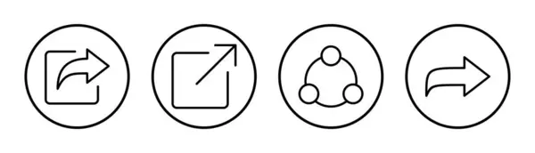 Podziel Się Ilustracją Zestawu Ikon Znak Symbol Dzielenia Się — Wektor stockowy