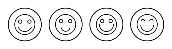 Mosoly Ikon Készlet Illusztráció Mosoly Emotikon Visszajelző Jel Szimbólum — Stock Vector