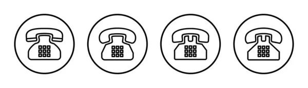 Ilustração Conjunto Ícone Telefone Sinal Telefone Símbolo — Vetor de Stock