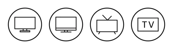 Ikona Televizoru Nastavuje Ilustraci Televizní Značka Symbol — Stockový vektor