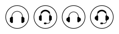 Kulaklık simgesi çizimi. Kulaklık işareti ve sembol