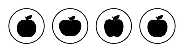 苹果图标集示例 用于网页设计的苹果标志和符号 — 图库矢量图片