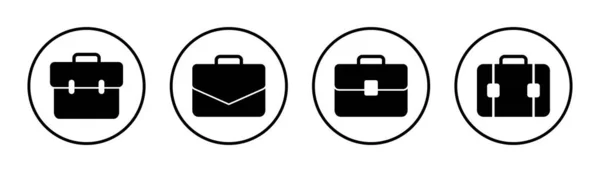 Illustration Ensemble Icônes Porte Documents Signe Symbole Valise Symbole Bagage — Image vectorielle