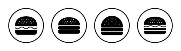 Burger Ikon Som Illustration Hamburgerskylt Och Symbol Hamburgare — Stock vektor