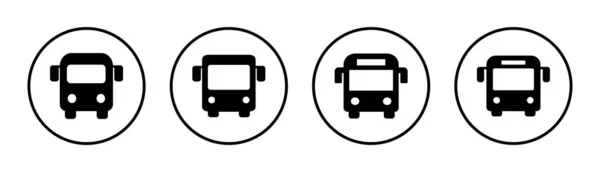 Illustration Jeu Icônes Bus Signe Symbole Bus Symbole Transport — Image vectorielle