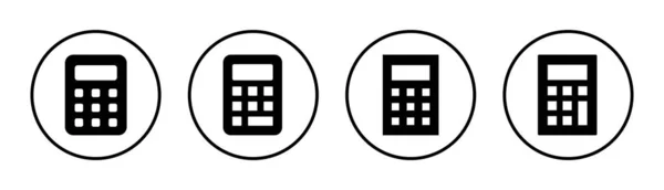 计算器图标集说明 会计计算器符号和符号 — 图库矢量图片