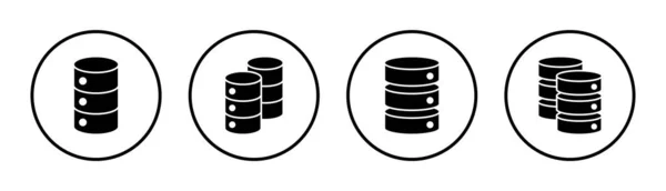 Database Ikon Sæt Illustration Databasetegn Symbol – Stock-vektor