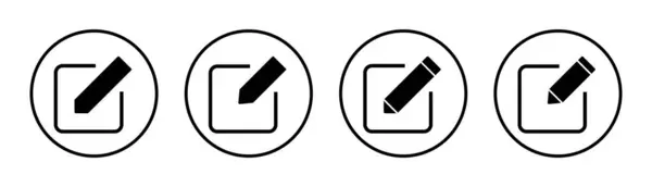 Icon Set Illustration Bearbeiten Zeichen Und Symbol Des Dokuments Bearbeiten — Stockvektor
