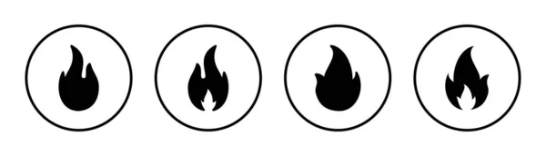 Набір Іконок Вогню Ілюстрація Вогняний Знак Символ — стоковий вектор