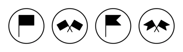 Icono Bandera Establecer Ilustración Mapa Pin Ubicación Gps Símbolo Marcador — Archivo Imágenes Vectoriales