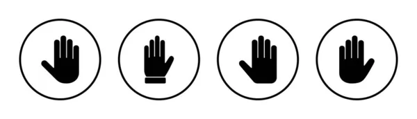 Ilustração Conjunto Ícones Mão Sinal Mão Símbolo Gesto Mão — Vetor de Stock