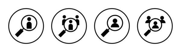 雇用图标集说明 搜索职位空缺标志和符号 人力资源概念 — 图库矢量图片