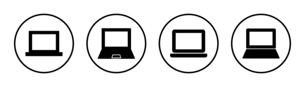 Laptop Ícone Conjunto Ilustração Sinal Computador Símbolo —  Vetores de Stock