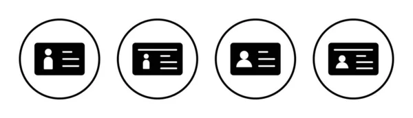 Icono Licencia Conjunto Ilustración Icono Tarjeta Identificación Licencia Conducir Tarjeta — Vector de stock