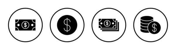 お金のアイコンセットイラスト お金の記号と記号 — ストックベクタ