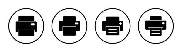 Print Icon Set Illustration Printer Sign Symbol — Stock Vector