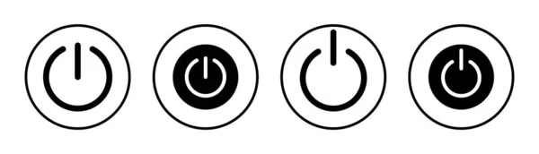 Icono Poder Conjunto Ilustración Interruptor Encendido Signo Símbolo Energía Eléctrica — Archivo Imágenes Vectoriales