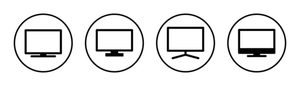 Icon Set Illustration Television Sign Symbol — Stock Vector