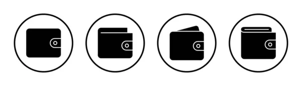 Ikona Portfela Zestaw Ilustracji Oznaczenie Portfela Symbol — Wektor stockowy