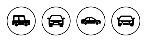 Ilustração Jogo Ícone Carro Sinal Carro Símbolo Pequeno Sedan —  Vetores de Stock