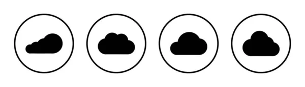 Ilustração Conjunto Ícones Nuvem Sinal Nuvem Símbolo — Vetor de Stock