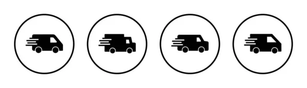 Ilustração Conjunto Ícones Caminhão Entrega Sinal Caminhão Entrega Símbolo Ícone —  Vetores de Stock