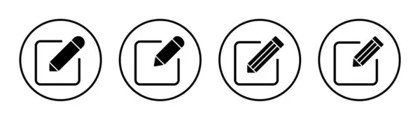 Bewerk Pictogram Set Illustratie Teken Symbool Van Het Document Bewerken — Stockvector