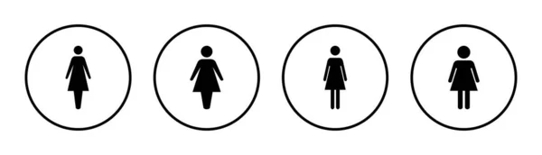 Ilustracja Żeńskiego Zestawu Ikon Znak Symbol Kobiety — Wektor stockowy