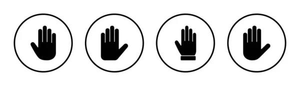 Ilustracja Zestawu Ikon Dłoni Znak Symbol Ręczny Gest Dłoni — Wektor stockowy