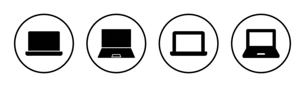 Ilustracja Zestawu Ikon Laptopów Oznaczenie Symbol Komputera — Wektor stockowy
