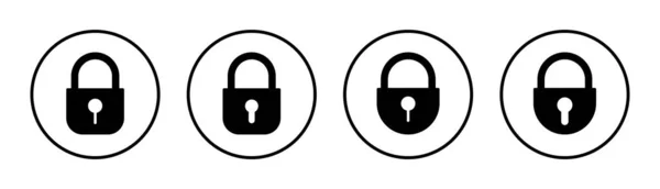Lock Ikon Készlet Illusztráció Lakat Jel Szimbólum Titkosító Ikon Biztonsági — Stock Vector