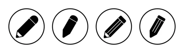 Illustrazione Set Icona Matita Segno Simbolo Della Penna Modifica Vettore — Vettoriale Stock