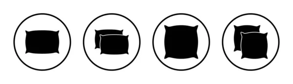Набір Іконок Подушки Ілюстрація Знак Подушки Символ Зручна Пухнаста Подушка — стоковий вектор