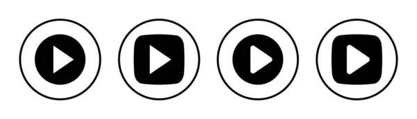 Escuchar Icono Conjunto Ilustración Botón Reproducción Signo Símbolo — Archivo Imágenes Vectoriales