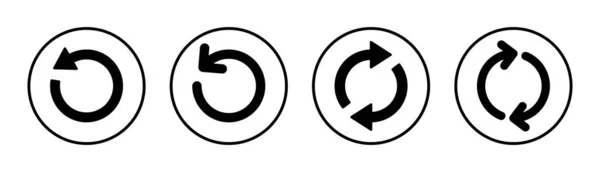 Actualizar Ilustración Conjunto Iconos Recargar Signo Símbolo Icono Actualización — Archivo Imágenes Vectoriales